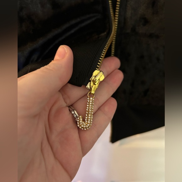 EUC Juicy Couture Black Bomber Jacket Velour XS - Picture 2 of 7